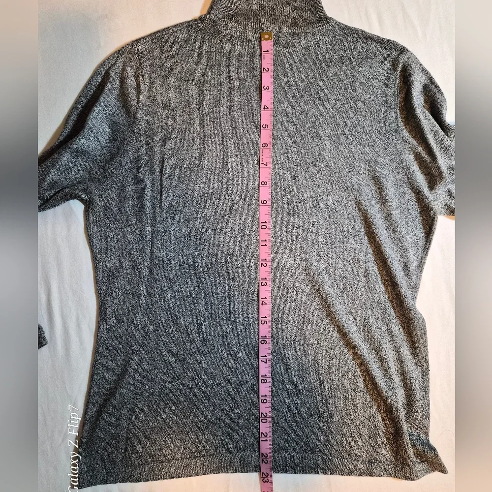 ​Valerie Separates 100% Silk Grey Mock Neck Knit Sweater Large L - Picture 7 of 8